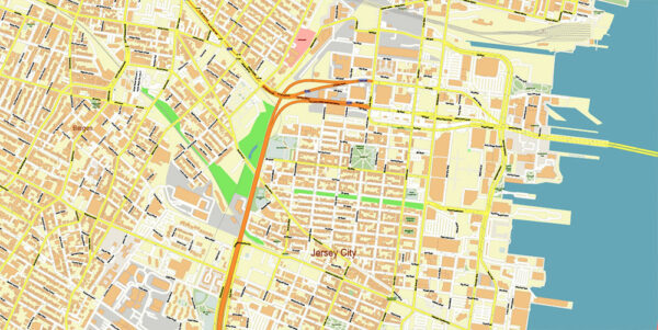 New York City US Map Vector City Plan High Detailed Street Map editable ...