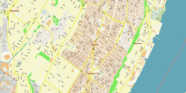 New York City US Map Vector City Plan High Detailed Street Map editable ...