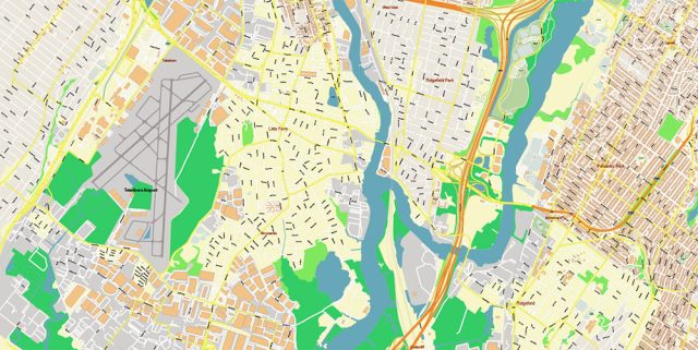 New York City US Map Vector City Plan High Detailed Street Map editable ...