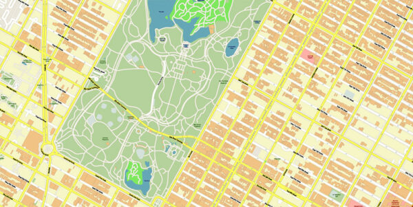 New York City US Map Vector City Plan High Detailed Street Map editable ...