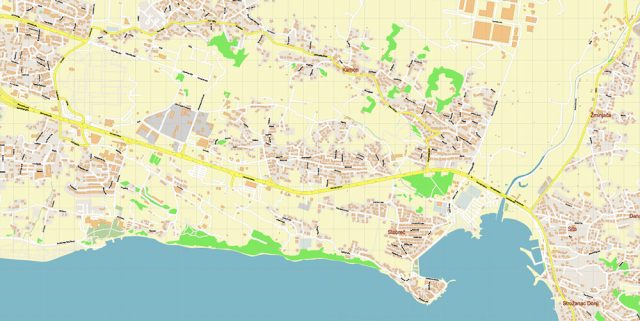 Split Croatia Map Vector City Plan High Detailed Street Map editable ...
