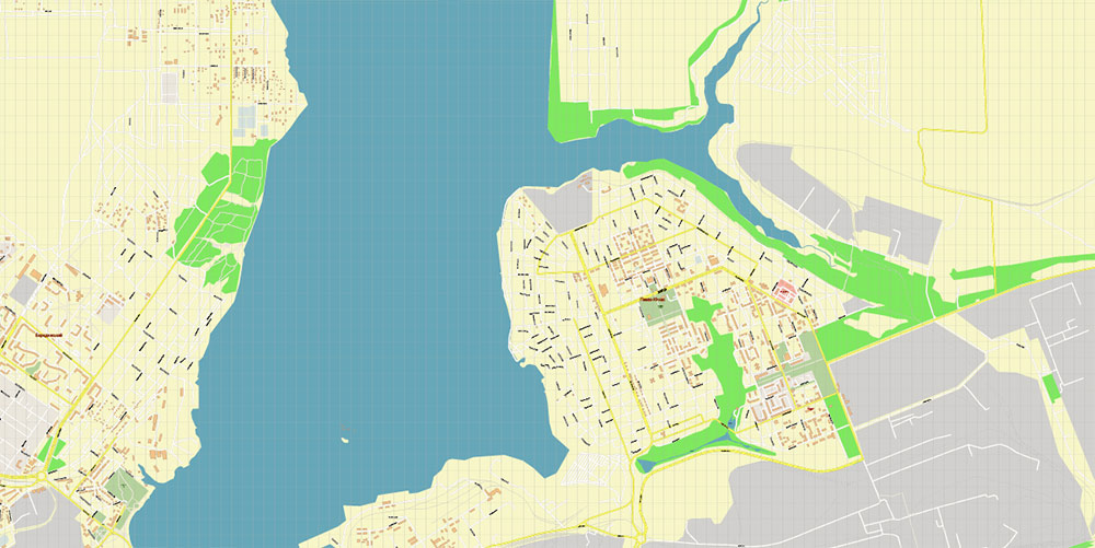 Zaporizhzhia Ukraine PDF Vector Map: Exact City Plan High Detailed Street Map editable Adobe PDF in layers
