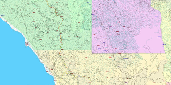 California State US PDF Vector Map: Exact Roads Plan High Detailed ...