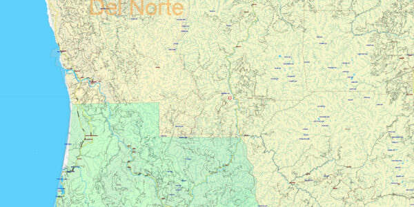 California State US PDF Vector Map: Exact Roads Plan High Detailed ...