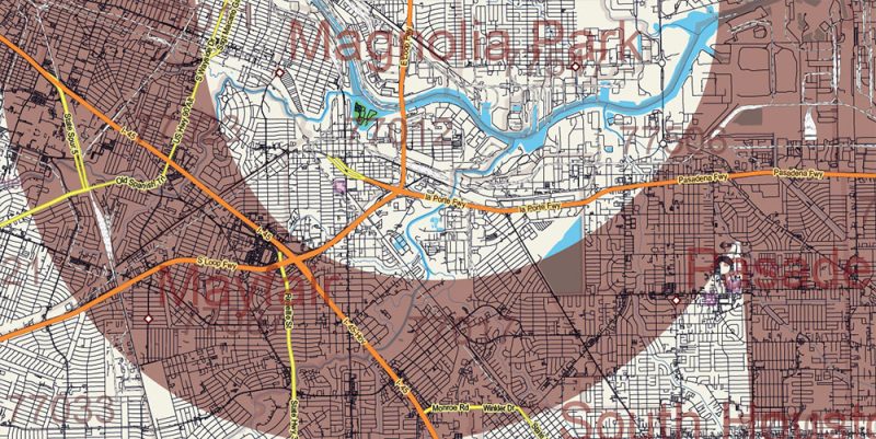 Texas State US Map Vector Exact Roads Plan High Detailed Street Map + Counties + Zipcodes editable Adobe Illustrator in layers