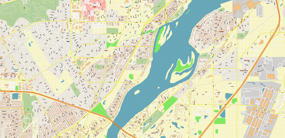 Toledo Ohio US Area Map Vector City Plan High Detailed Street Map editable Adobe Illustrator in layers