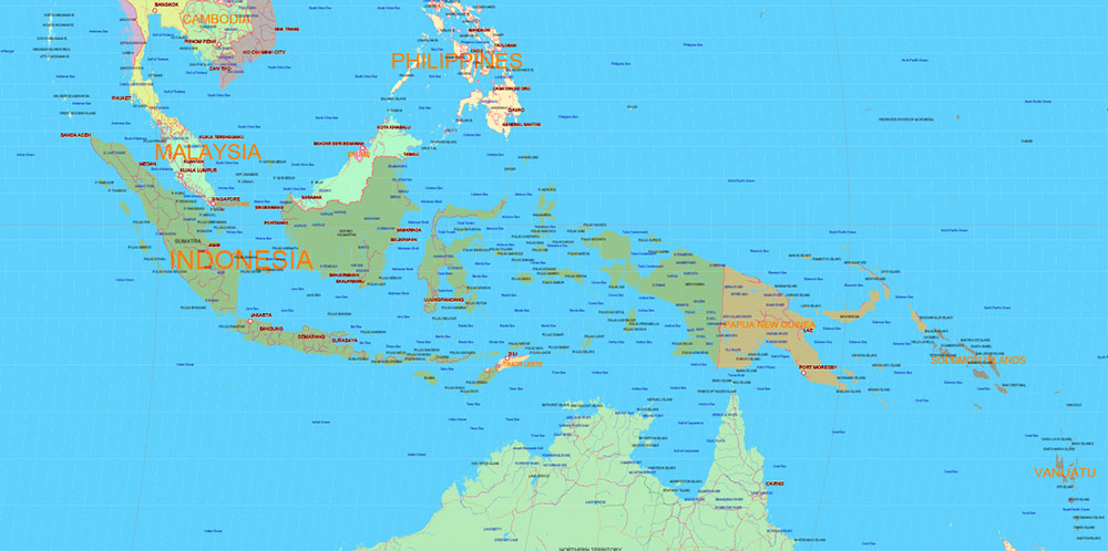 World Robinson Projection Political Vector Map High detailed fully editable, Adobe Illustrator