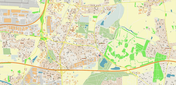 Hannover Germany Map Vector City Plan High Detailed Street Map editable ...