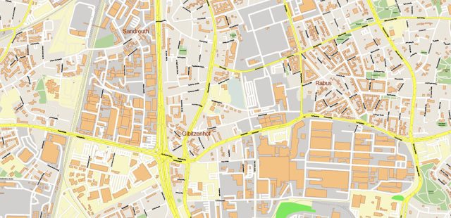 Nuremberg / Nürnberg Germany Map Vector City Plan High Detailed Street ...