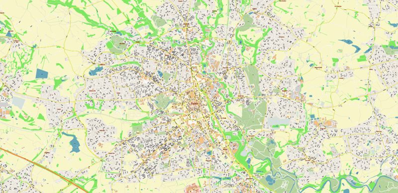 Bolton UK Map Vector City Plan High Detailed Street Map editable Adobe Illustrator in layers
