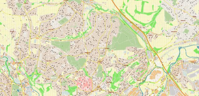 Sheffield Chesterfield Doncaster Uk Map Vector Gvl17b Ai 10 Ai Pdf 16 640x310 