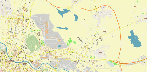 Skopje Macedonia Map Vector City Plan High Detailed Street Map editable Adobe Illustrator in layers