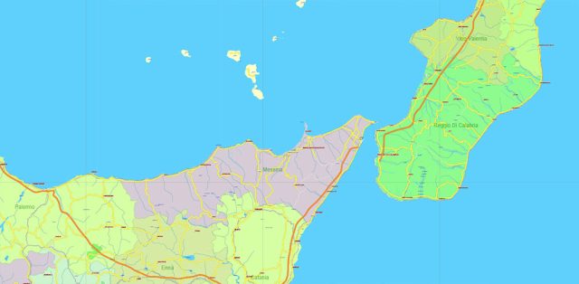 Editable Italy Map.pdf Italy complete country PDF Vector Map: Extra High Detailed Road Map ...