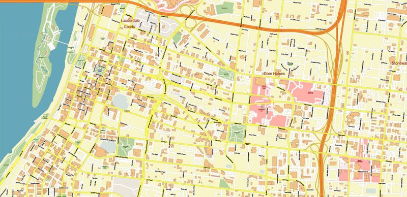 Memphis Tennessee US Map Vector City Plan High Detailed Street Map editable Adobe Illustrator in layers + Fragments special edition