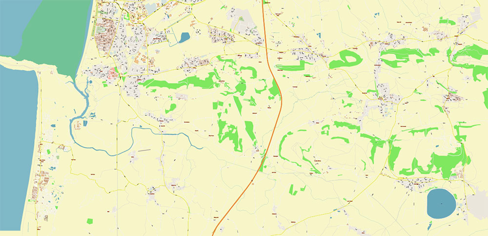 Milton + Yatton + Clevedon + Oldmixon UK PDF Vector Map: City Plan High Detailed Street Map editable Adobe PDF in layers