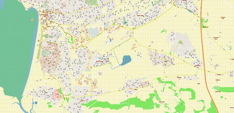 Milton + Yatton + Clevedon + Oldmixon UK Map Vector City Plan High Detailed Street Map editable Adobe Illustrator in layers