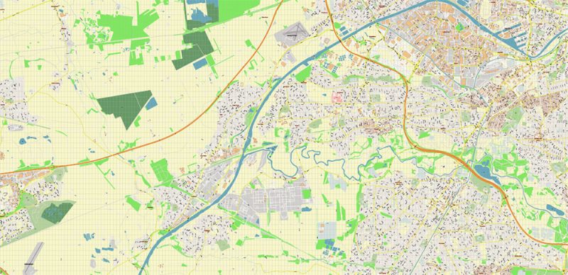 Salford + Atherton + Sale Area UK Map Vector City Plan High Detailed Street Map editable Adobe Illustrator in layers