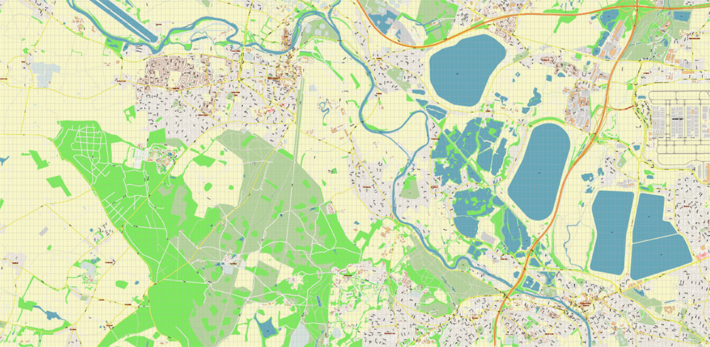 Slough + Windsor Area UK PDF Vector Map: City Plan High Detailed Street Map editable Adobe PDF in layers