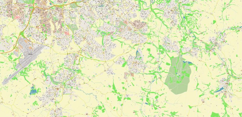 Stockport UK Map Vector City Plan High Detailed Street Map editable Adobe Illustrator in layers