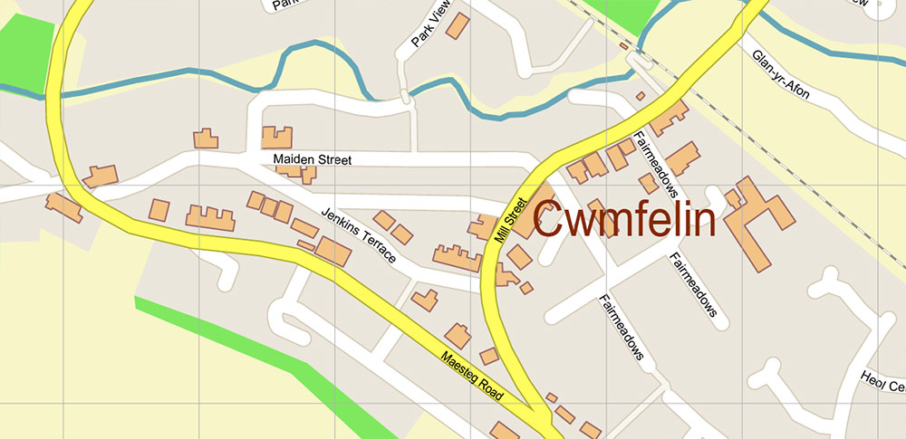 Swansea Area UK Map Vector City Plan High Detailed Street Map editable Adobe Illustrator in layers