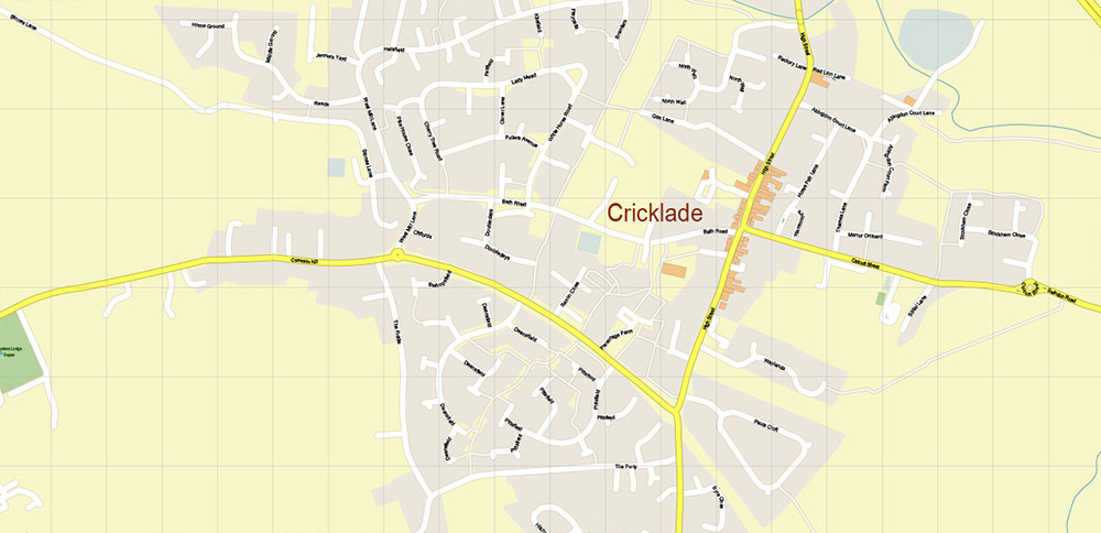 Swindon Area UK PDF Vector Map: City Plan High Detailed Street Map editable Adobe PDF in layers