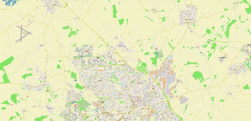 Swindon Area UK Map Vector City Plan High Detailed Street Map editable Adobe Illustrator in layers