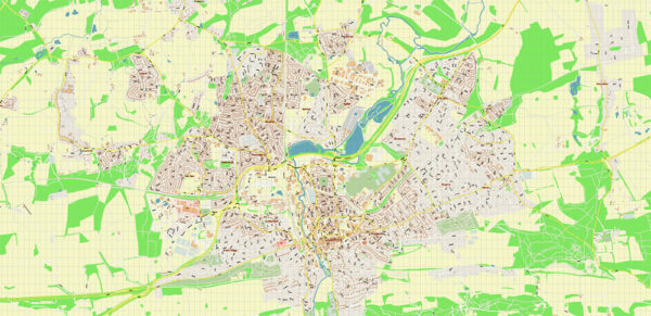 Woking + Guildford UK Map Vector City Plan High Detailed Street Map ...