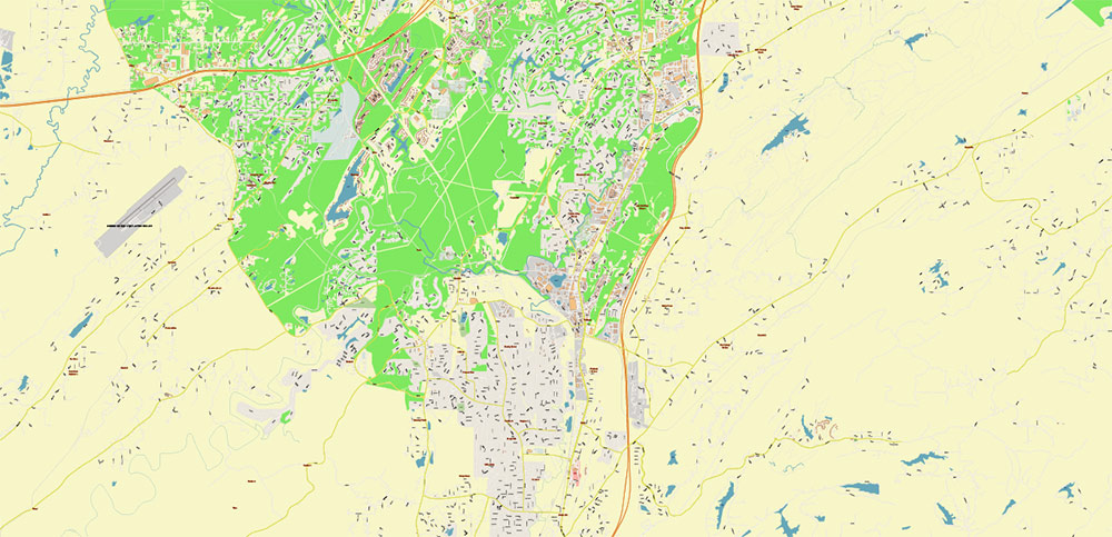 Hoover Alabama US PDF Vector Map: City Plan High Detailed Street Map editable Adobe PDF in layers