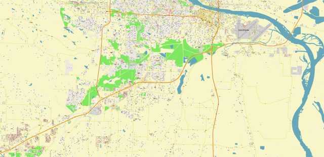 Little Rock Arkansas US Map Vector City Plan High Detailed Street Map Little Rock Arkansas Us Map Vector Gvl17b Ai 10 Ai Pdf 21 640x310 