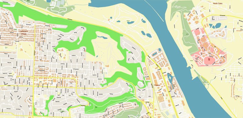 Little Rock Arkansas US Map Vector City Plan High Detailed Street Map editable Adobe Illustrator in layers