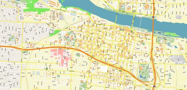 Little Rock Arkansas US Map Vector City Plan High Detailed Street Map Little Rock Arkansas Us Map Vector Gvl17b Ai 10 Ai Pdf 8 600x291 