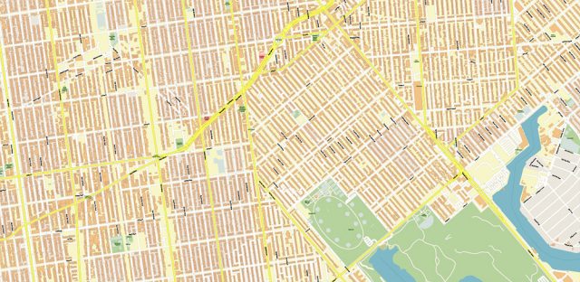 Queens New York City NY US Map Vector City Plan High Detailed Street Map editable Adobe ...