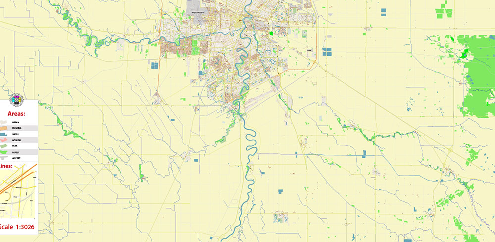 Winnipeg Manitoba Canada Map Vector City Plan High Detailed Street Map editable Adobe Illustrator in layers
