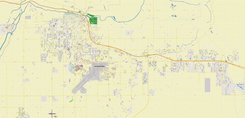 Yuma Arizona US Map Vector City Plan High Detailed Street Map editable Adobe Illustrator in layers