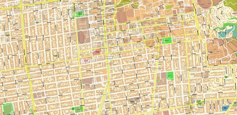Berkeley University California US Map Vector Extra High Detailed Street Map editable Adobe Illustrator in layers