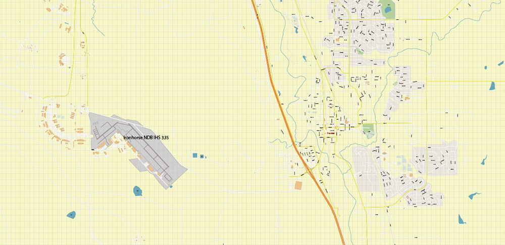 Colorado Springs Colorado US PDF Vector Map: Extra High Detailed Street Map editable Adobe PDF in layers