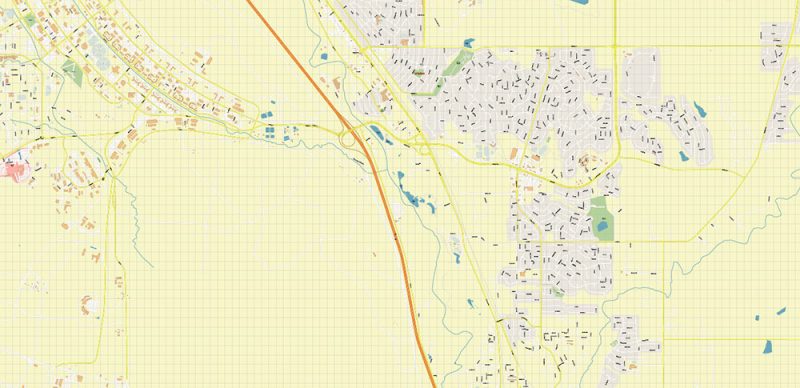 Colorado Springs Colorado US Map Vector Extra High Detailed Street Map editable Adobe Illustrator in layers
