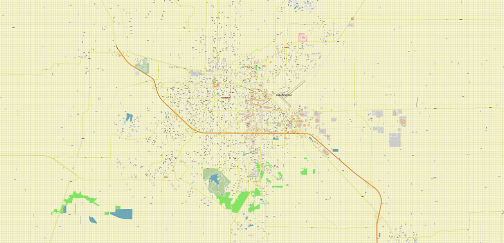 Jonesboro Arkansas US PDF Vector Map: Extra High Detailed Street Map editable Adobe PDF in layers
