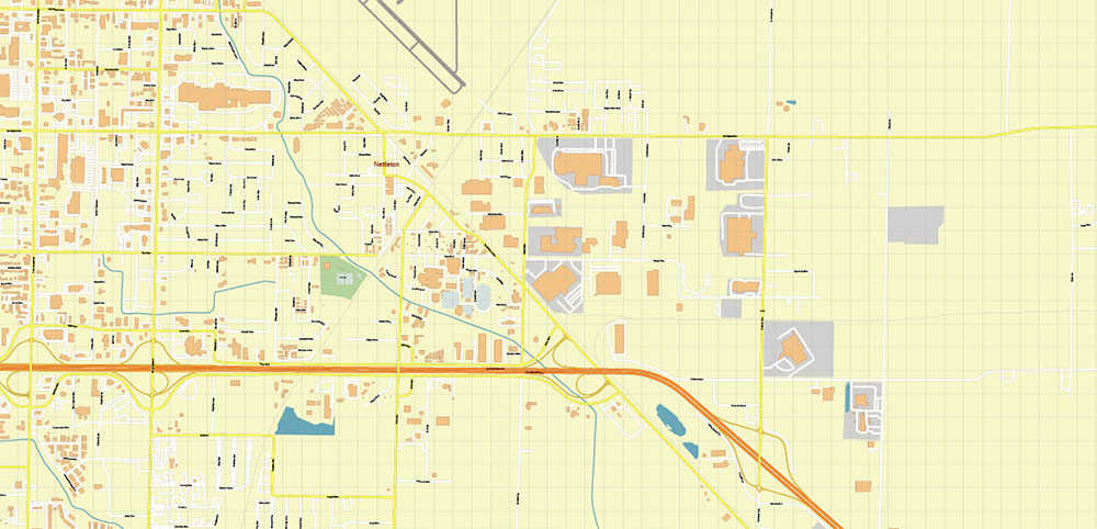 Jonesboro Arkansas US PDF Vector Map: Extra High Detailed Street Map editable Adobe PDF in layers