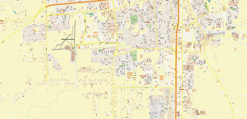 Santa Rosa California US Map Vector Extra High Detailed Street Map editable Adobe Illustrator in layers
