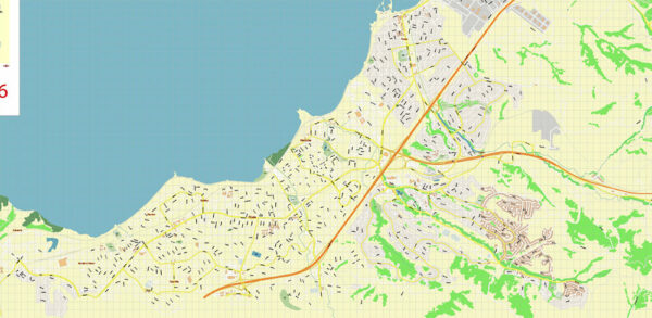 Vallejo California US PDF Vector Map: Extra High Detailed Street Map ...