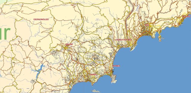 Detailed France Map.pdf France PDF Vector Map Extra High detailed All Roads, fully editable ...