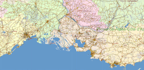 France Map.pdf France PDF Vector Map Extra High detailed All Roads, fully editable ...