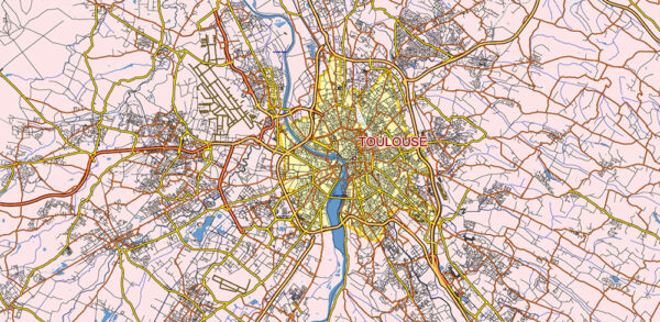 Detailed France Map.pdf France PDF Vector Map Extra High detailed All Roads, fully editable ...