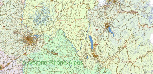 Detailed France Map.pdf France PDF Vector Map Extra High detailed All Roads, fully editable ...