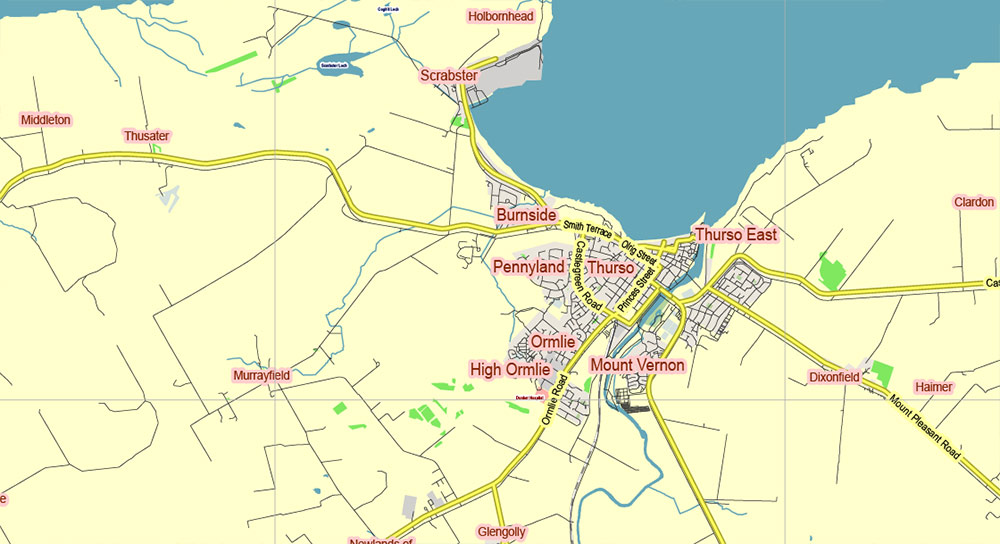 Scotland UK Full High Detailed PDF Vector Map All Roads Editable Layered Adobe PDF