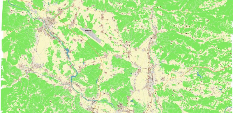 Ljubljana Slovenia Vector Map high detailed layered Adobe Illustrator