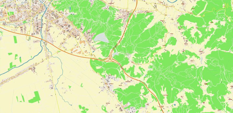 Ljubljana Slovenia Vector Map high detailed layered Adobe Illustrator