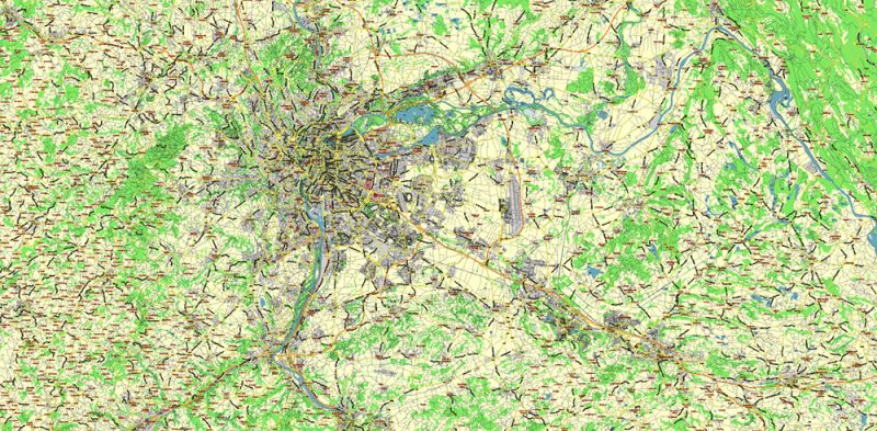 Rhone Alpes France Vector Map exact extra detailed All Roads Cities Towns map editable Layered Adobe Illustrator