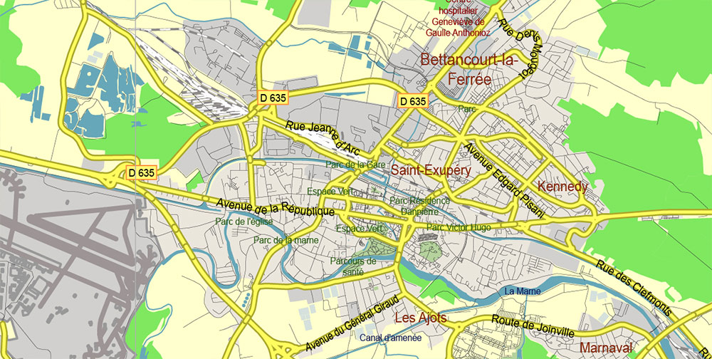 Champagne Ardenne France Vector Map exact extra detailed All Roads Cities Towns map editable Layered Adobe Illustrator